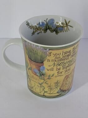 DIVINITY Ceramic Garden Butterfly If You Have Faith Mustard Seed 12oz Coffee Mug